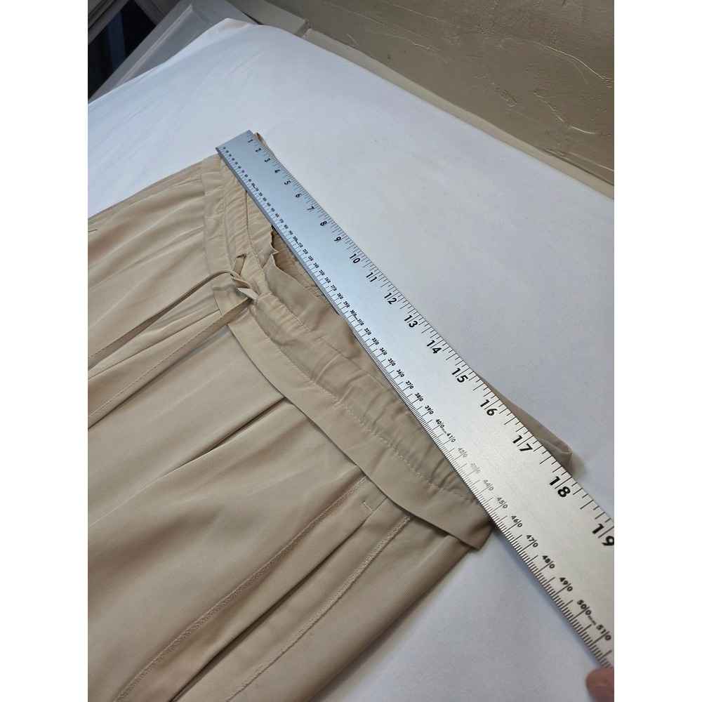 REISS Women's Size 4 Beige Wide Leg Drawstring Pull On Pants Trousers - Picture 3 of 8